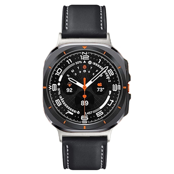 Armband i äkta läder för Samsung Watch 7 Ultra (47 mm) - Svart