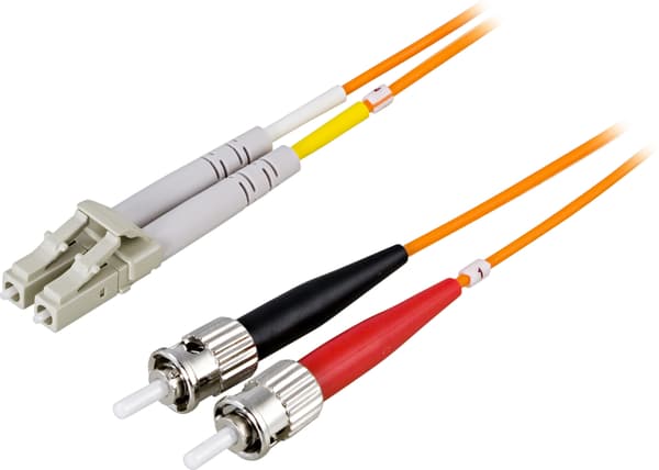 OM1 Fiber cable, LC - ST, duplex, UPC, 62,5/125, 3m, orange
