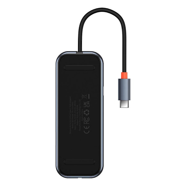 Hub 5in1 Baseus AcmeJoy-serien USB-C til 2xUSB 3.0 + USB 2.0 + USB-C PD + HDMI (mørkegrå)