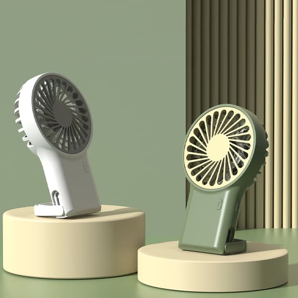Bærbar foldbar ventilator med karabinhage White White