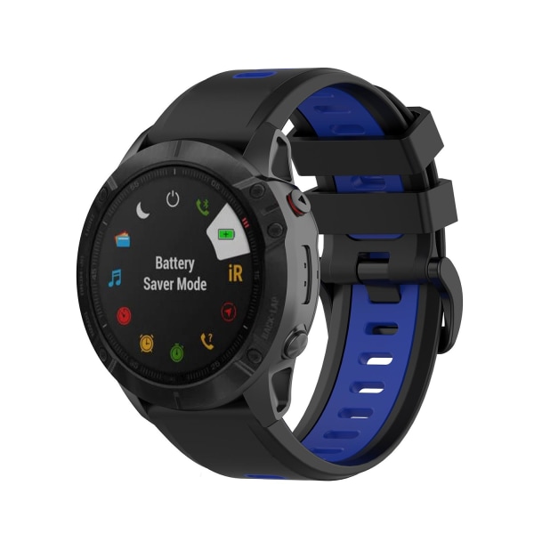 Garmin Fenix 5/6 armbånd silikone Sort/blå