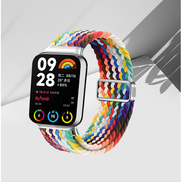 Xiaomi Band Regnbågs Nylon Loop Armband - Uppgraderad Magnetisk 2.0 Xiaomi 4A typ - universal (CN3A75)