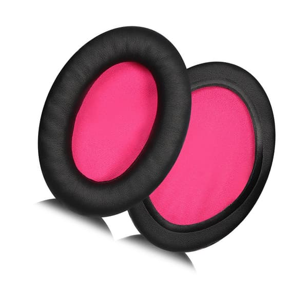Udskiftningspuder til ASUS ROG Strix Go 2.4 Hovedtelefoner - Sort Kunstlæder med Pink Base