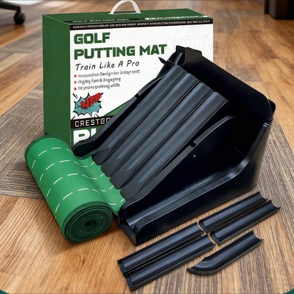 Golf Putting Trainer med Multi-Track System för Precisionsövning Black Black