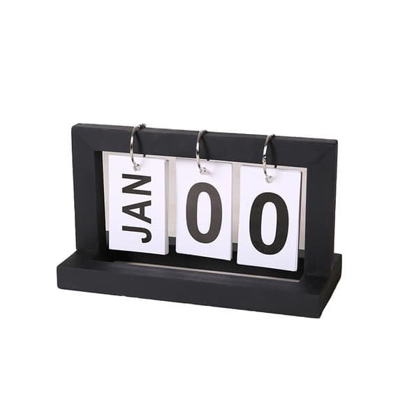 Minimalistisk träkalender i evighet Black Black