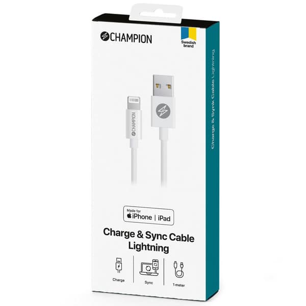 USB-A-Lightning-kaapeli 1 m valkoinen