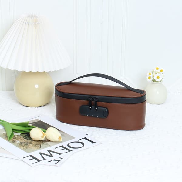 Bärbar säkerhetsväska med kombinationslås Brown Brown