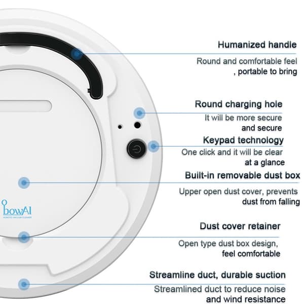 Smart 3-i-1 Robotdammsugare - Sopning, Moppning & Dammsugning för Hårda Golv White White