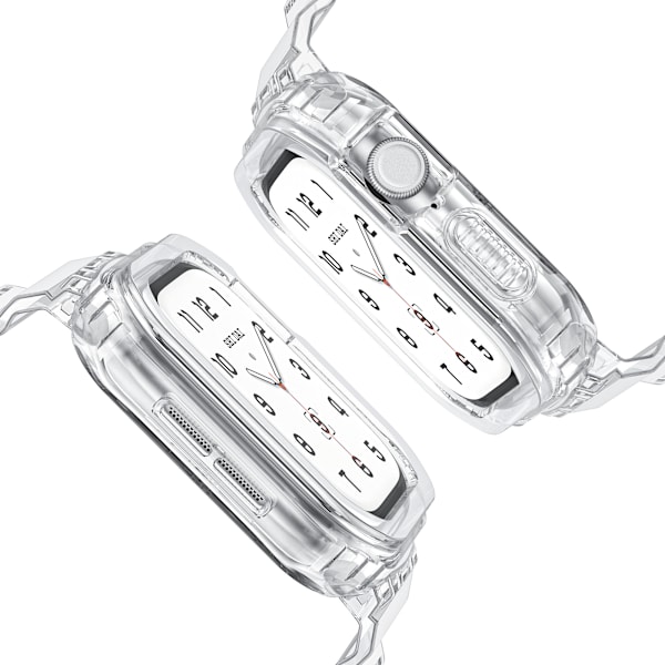 10:e generationens Ice Tough TPU integrerad rem för Apple Watch - Transparent med vit ram, 42MM Transparent