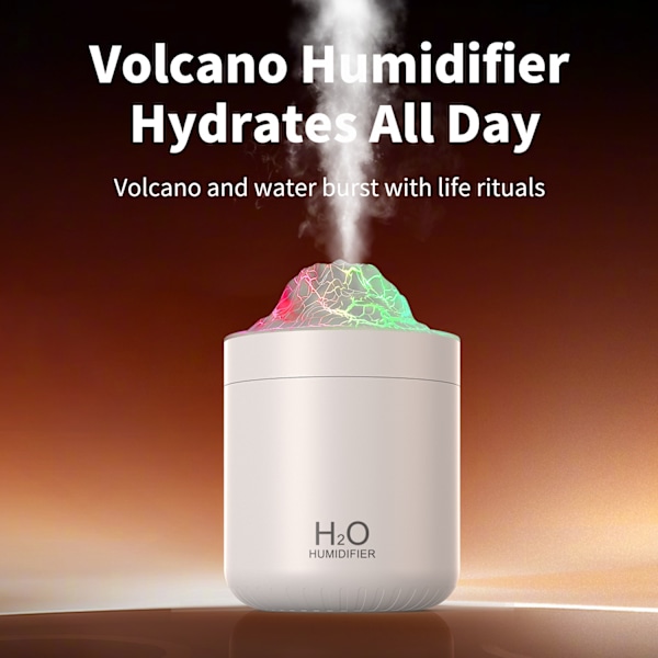 WT-11 Ilmankostutin: 500ml, Hiljainen, Värikäs Valo, USB Työpöytä Valkoinen