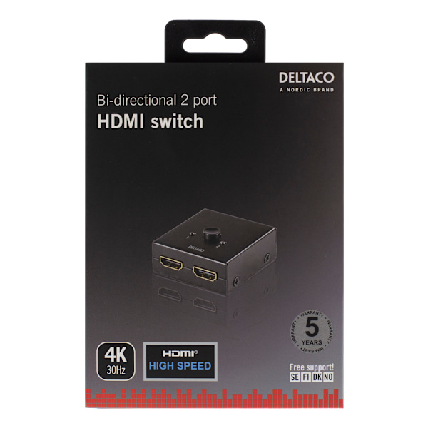 Bidirectional HDMI switch, 1-2 or 2-1, manual, black