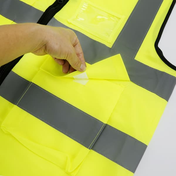 Varselväst med hög synlighet och fickor - Fluorescerande gul XL XL