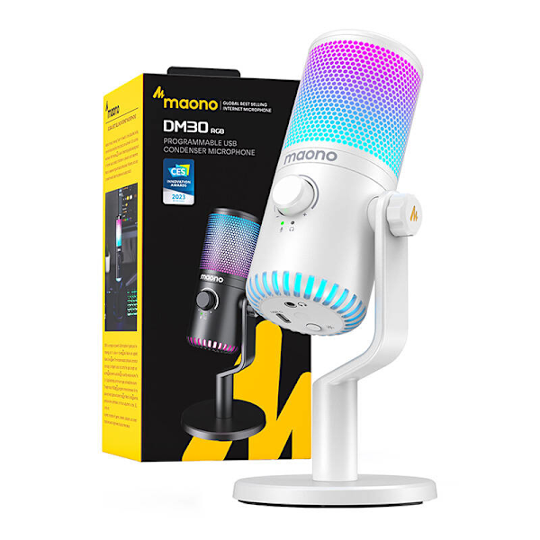 Pelimikrofoni Maono DM30RGB (valkoinen)