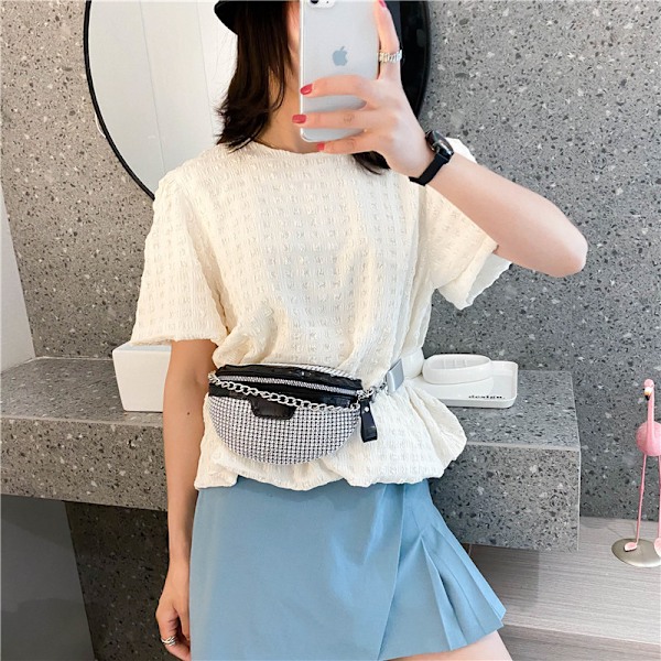PU-nahkainen crossbody-rintakassi naisille Musta