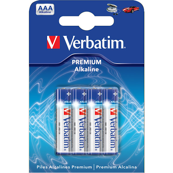 Batteries, AAA (LR03), 4-pack, Alkaline, 1.5 V