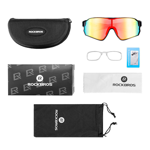 Rockbros cykelglasögon, photochromic 10135R (röd)