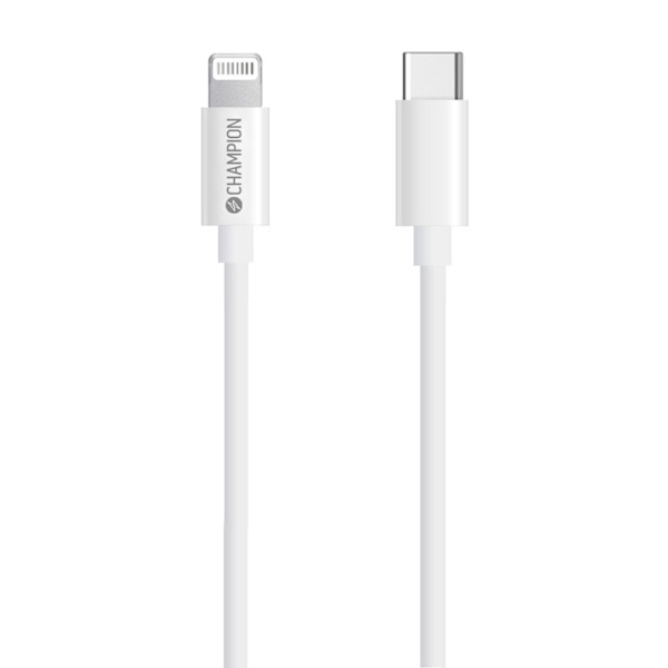 Champion USB-C till Lightning Kabel 2m Vit