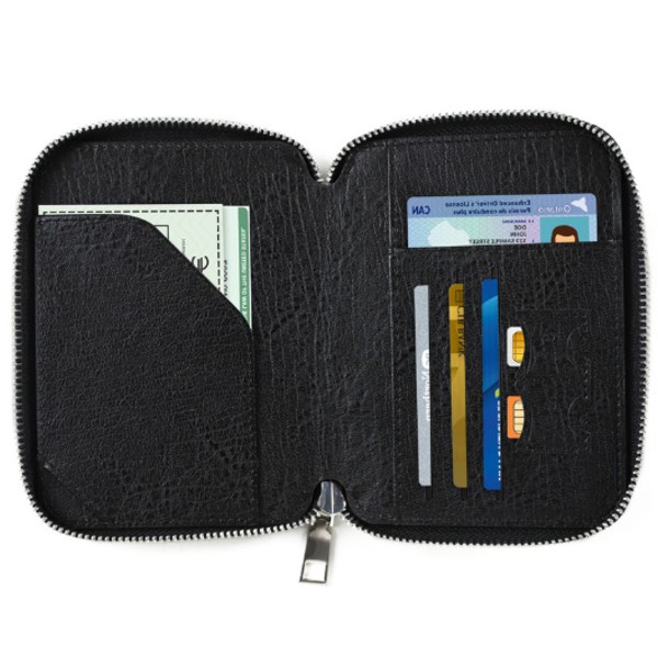 RFID-spärrande passhållare & reseplånbok Svart