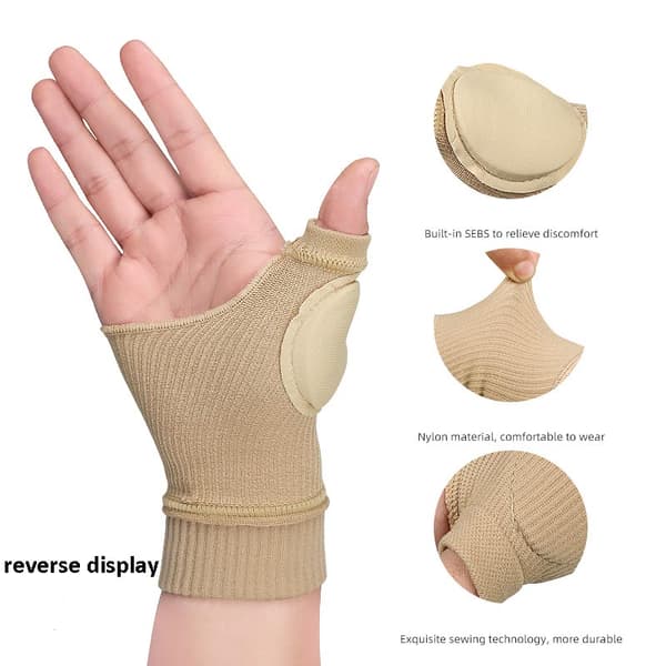 Tommelfingerhandsker, håndledsstøtte, fingerløse handsker 1 par Black S Black S