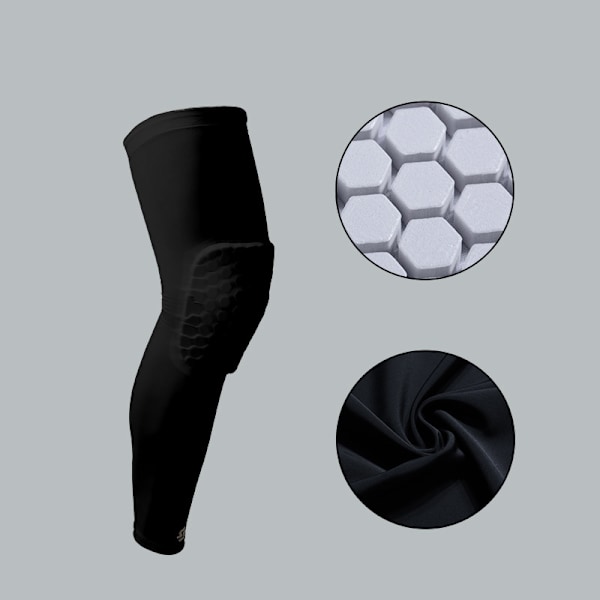 Sportsknäskydd med bikakedesign (par) - Andningsbart & skyddande knästöd för löpning, basket och mer Svart XXL