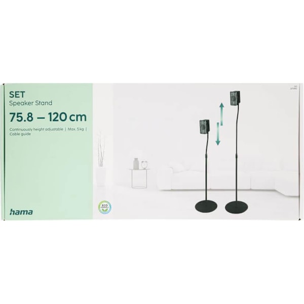 Högtalarstativ Universal 2-pack Svart