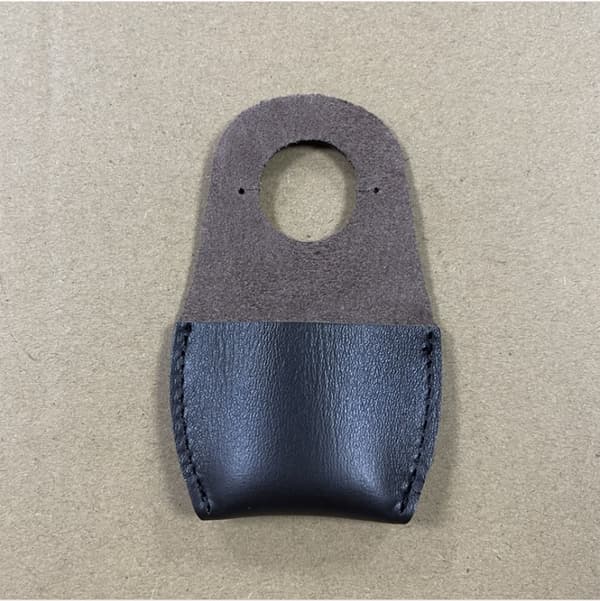 Artisan Carved Thumb First Layer Leather Finger Guard Black Black