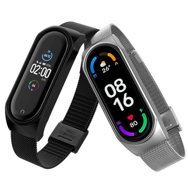 Klockarmband i Metall för Xiaomi Mi Band 3/4/5/6 Silver Silver