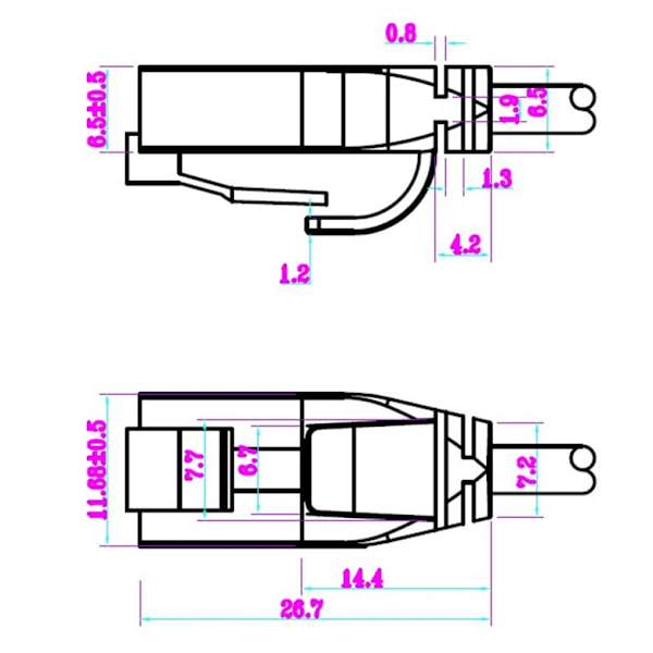 CAT 6 smal patchkabel, U/UTP, vit