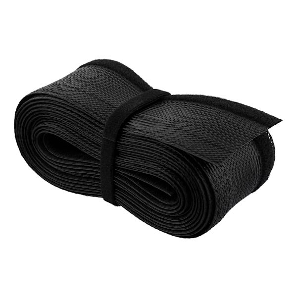 Nylon cable wrap, hook and loop fastener, 5m, black