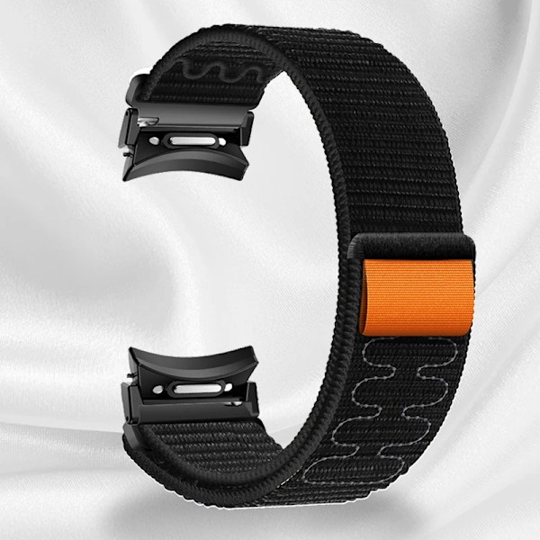 Svart armband i vävd nylon för Samsung Watch 6/5/4