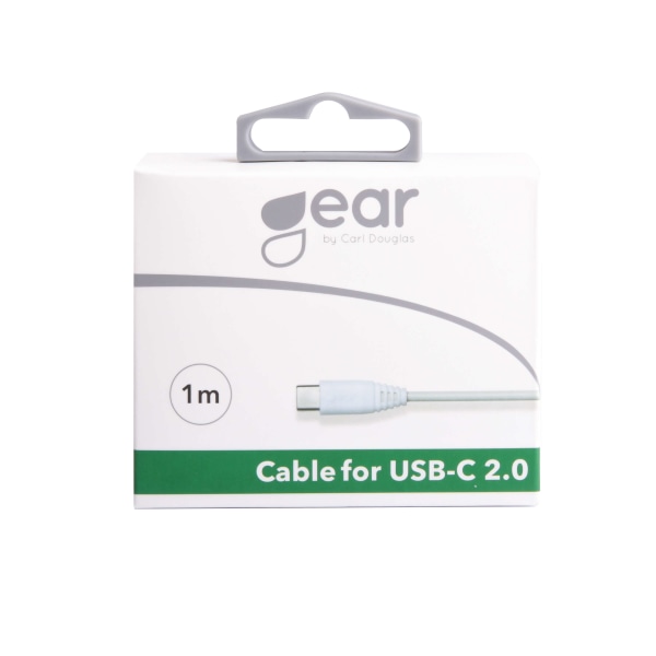 Laddkabel USB-A till USB-C 2.0 1m Vit Rund