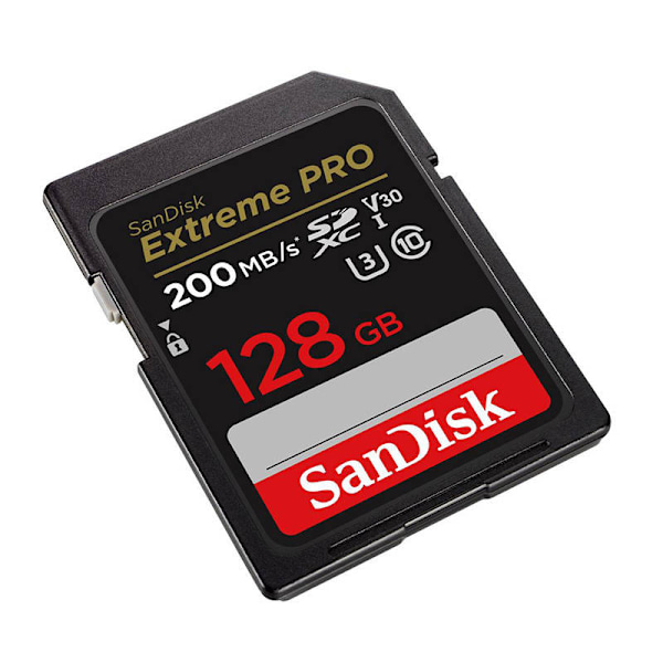 Minneskort SANDISK EXTREME PRO SDXC 128GB 200/90 MB/s UHS-I U3 (SDSDXXD-128G-GN4IN)