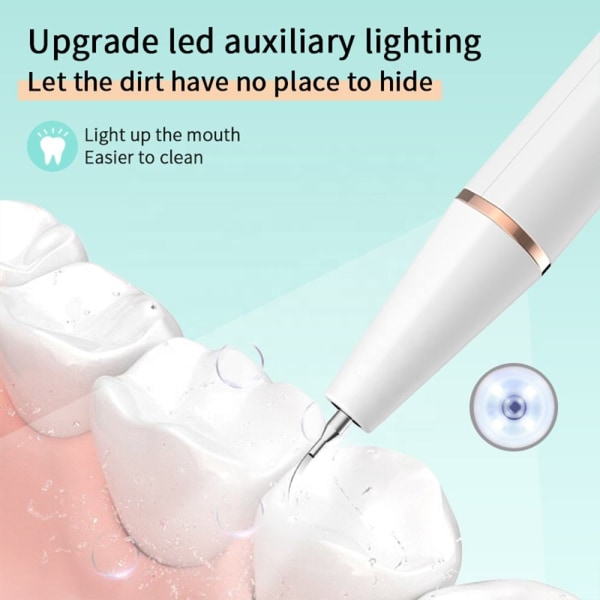Ultraljud tandstensborttagare med olika rengöringshuvuden Vit Vit