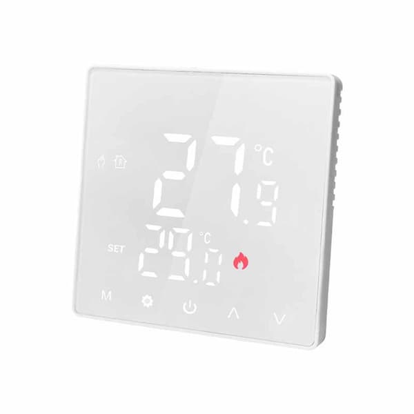 Zigbee Smart Termostat til Elektrisk Gulvvarme med Ekstern Sensor – Kompatibel med Tuya White White