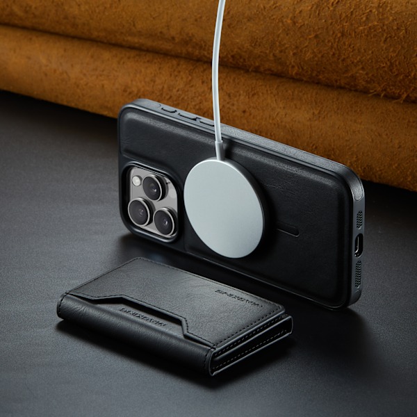 M2 Magnetic Wallet Cover til iPhone 16 - Sort