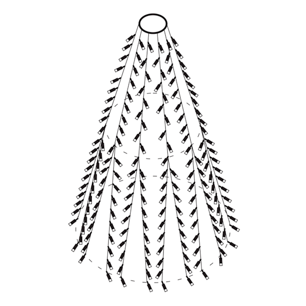 SMART HOME WiFi Tree light, 270L, 10 strings, 2m