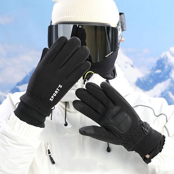 Varme vinterhandsker med touch Black M Black M