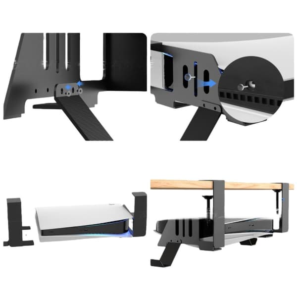 PS5 Konsol Opbevaringsbeslag - Under Bordholder med PS VR2 Headset & Controller Hænger