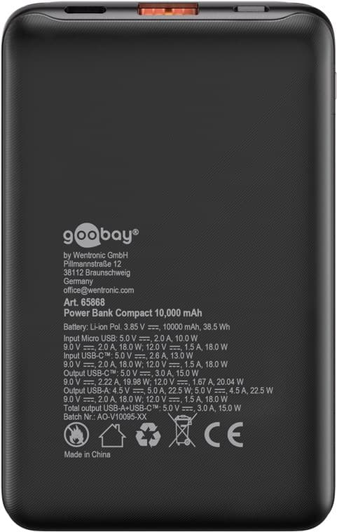 Powerbank kompakt 10.000 mAh
