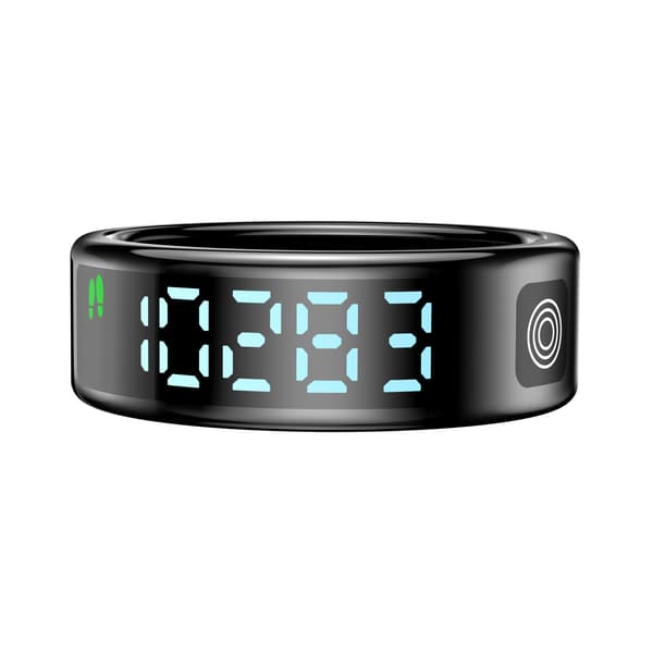 SR08 Smart Ring: Sundheds- og fitnesstracker med LED-display, kompatibel med Android og iOS Black 8 Black 8