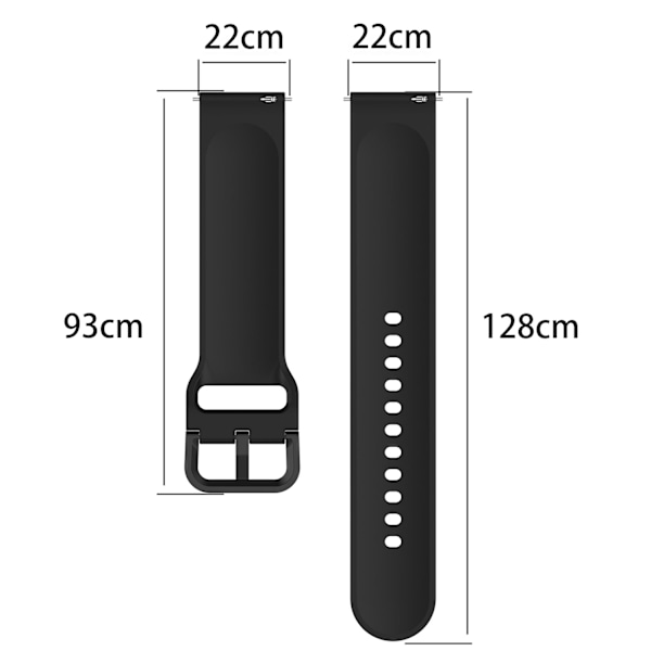 Klockarmband i Silikon för Flera Märken och Modeller Samsung Galaxy Watch 3 45 mm/Gear S3 Classic/Frontier, Huawei Watch Mörkgrå