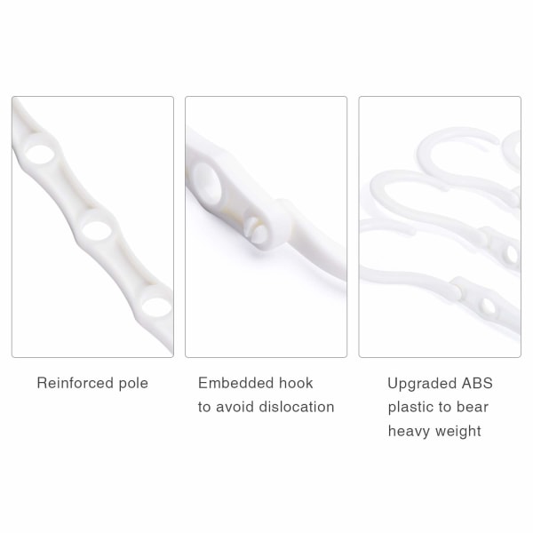 Multifunktionell femhålshängare 3-pack Vit