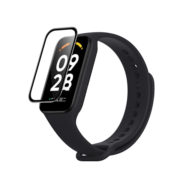 3D-böjt mjukt skärmskydd för Redmi Smart Band 2 - Svart (2-pack)