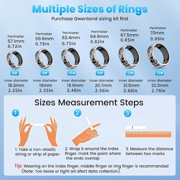 Smart Ring: Din ultimative sundheds- og fitnesstracker Sølv 9