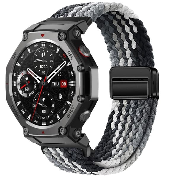 Elastiskt Flätat Magnetband Kompatibelt med Amazfit T-Rex 2 - Armband i Nylon MultiColor MultiColor
