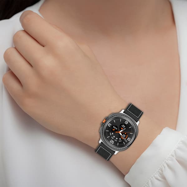 Vævet nylonrem til Samsung Galaxy Watch8/Classic/Ultra2 Black Black