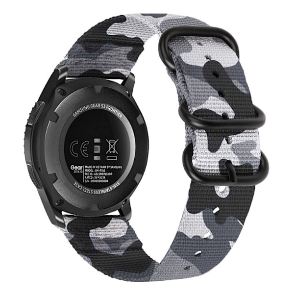 Nylon urrem til Samsung Galaxy Watch 4 & Huawei GT 4 Camouflage grå