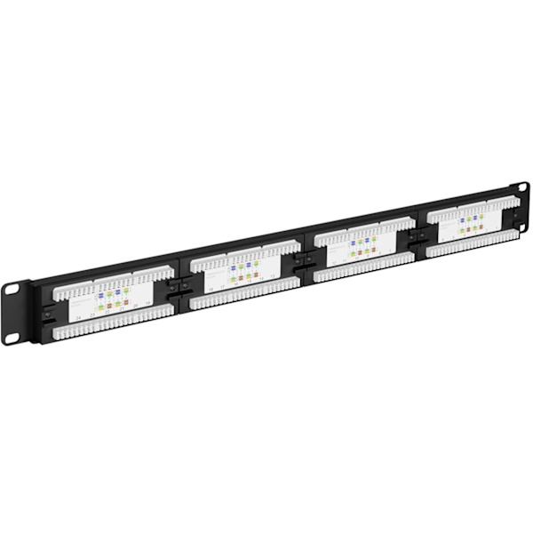 CAT 6 19-tums (48,3 cm) kopplingspanel, 24 portar