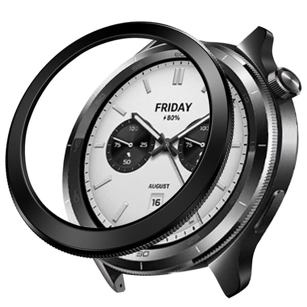 Stilfuld PC-ramme til Xiaomi Watch S4 - 4,7 cm Black Black