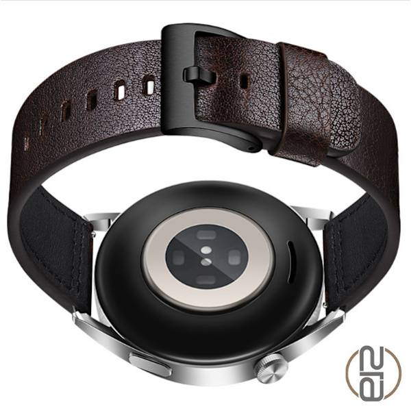 Armband i äkta läder för Samsung Galaxy Watch 4 Kaffe+svart 20 mm